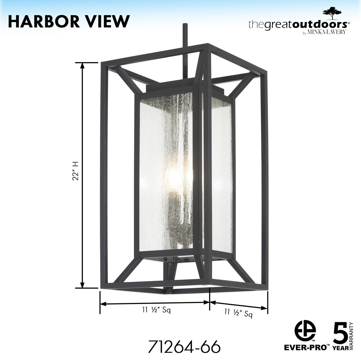 Harbor View Sand Coal Outdoor Rod Drop, Great Outdoors