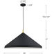 Dorothy Pendant Ceiling Light in Black with Gold Detail