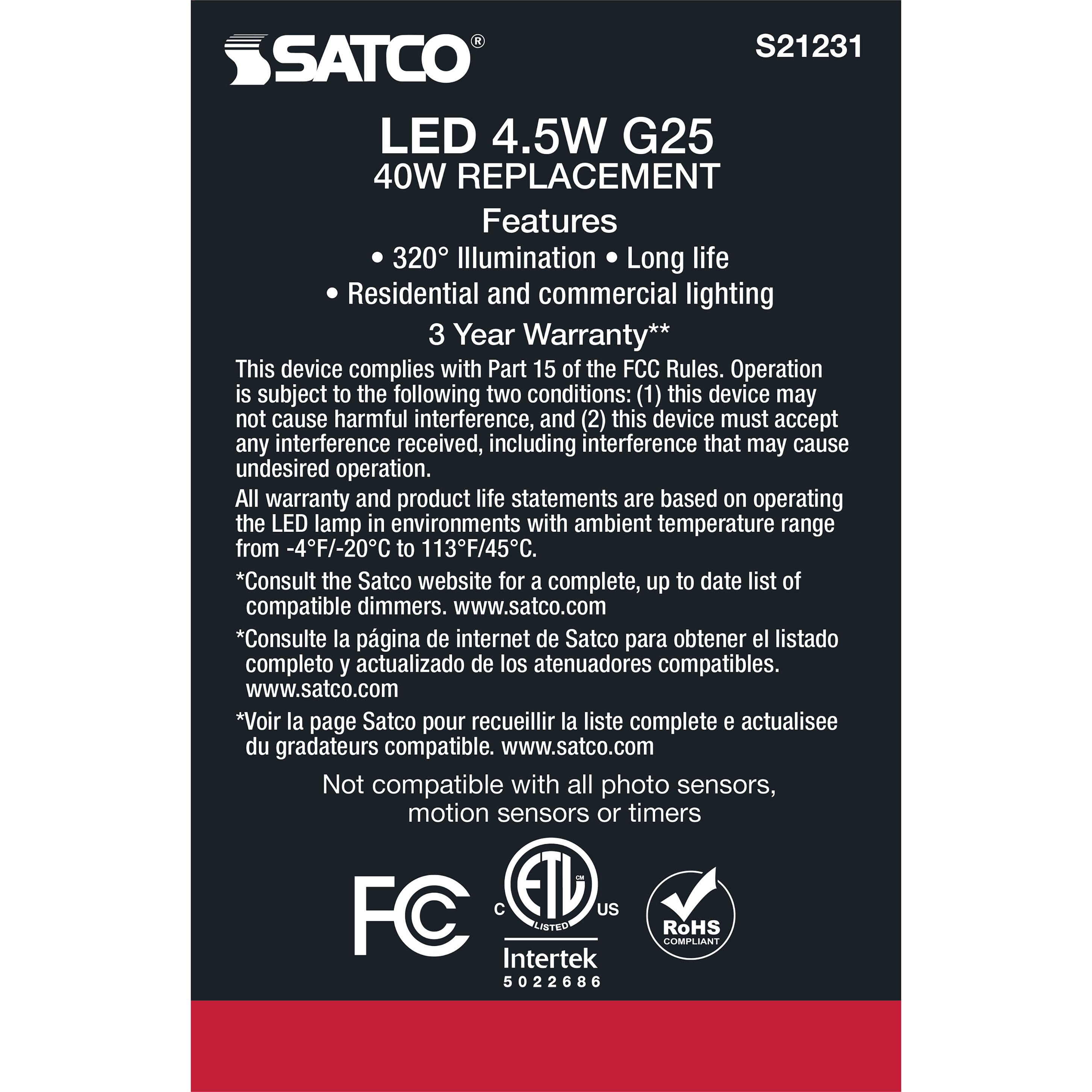 Lumos LED Medium Medium 4.50 watt 3000K LED Filament