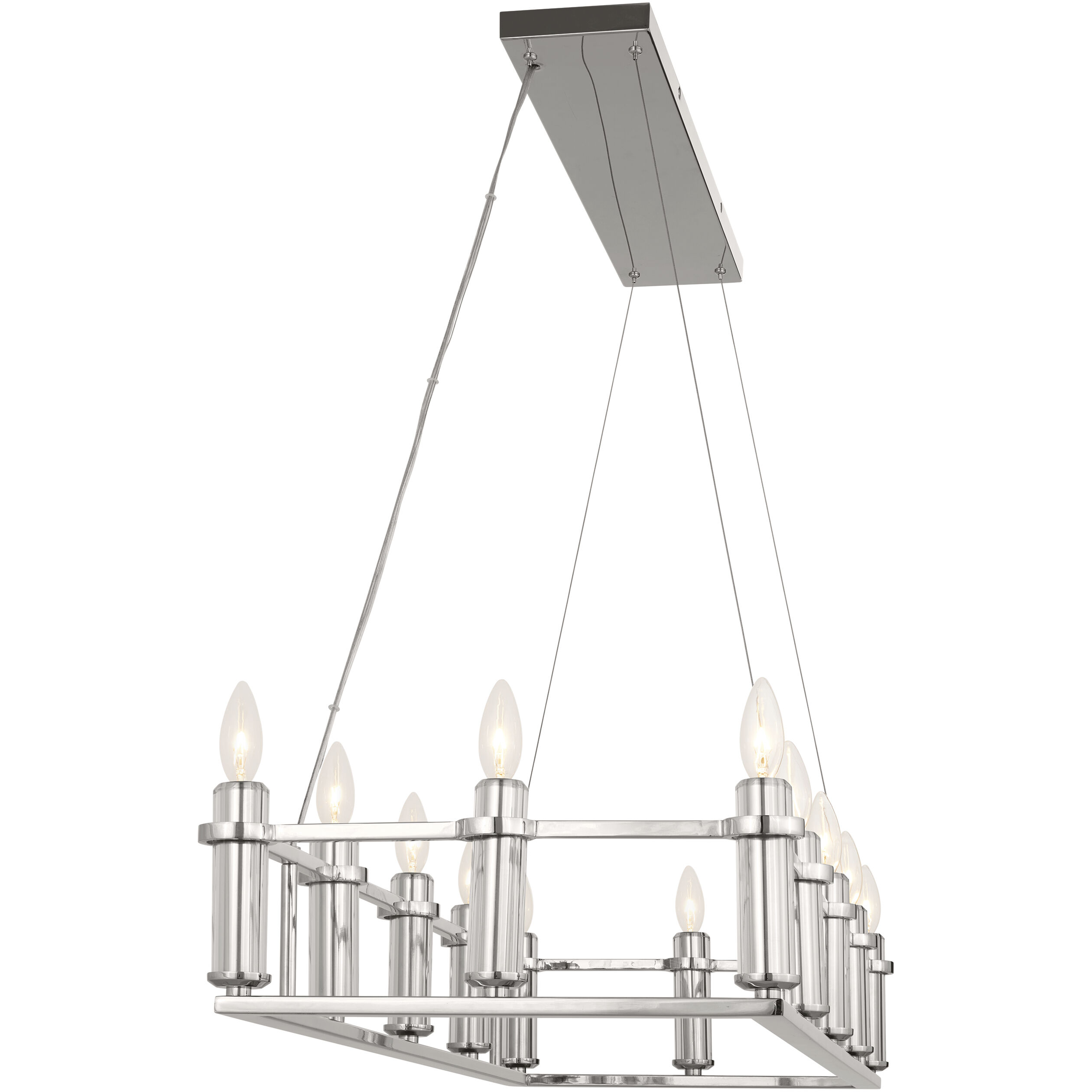 Rosalind 12 Light 17 inch Polished Nickel Chandelier Linear Ceiling Light