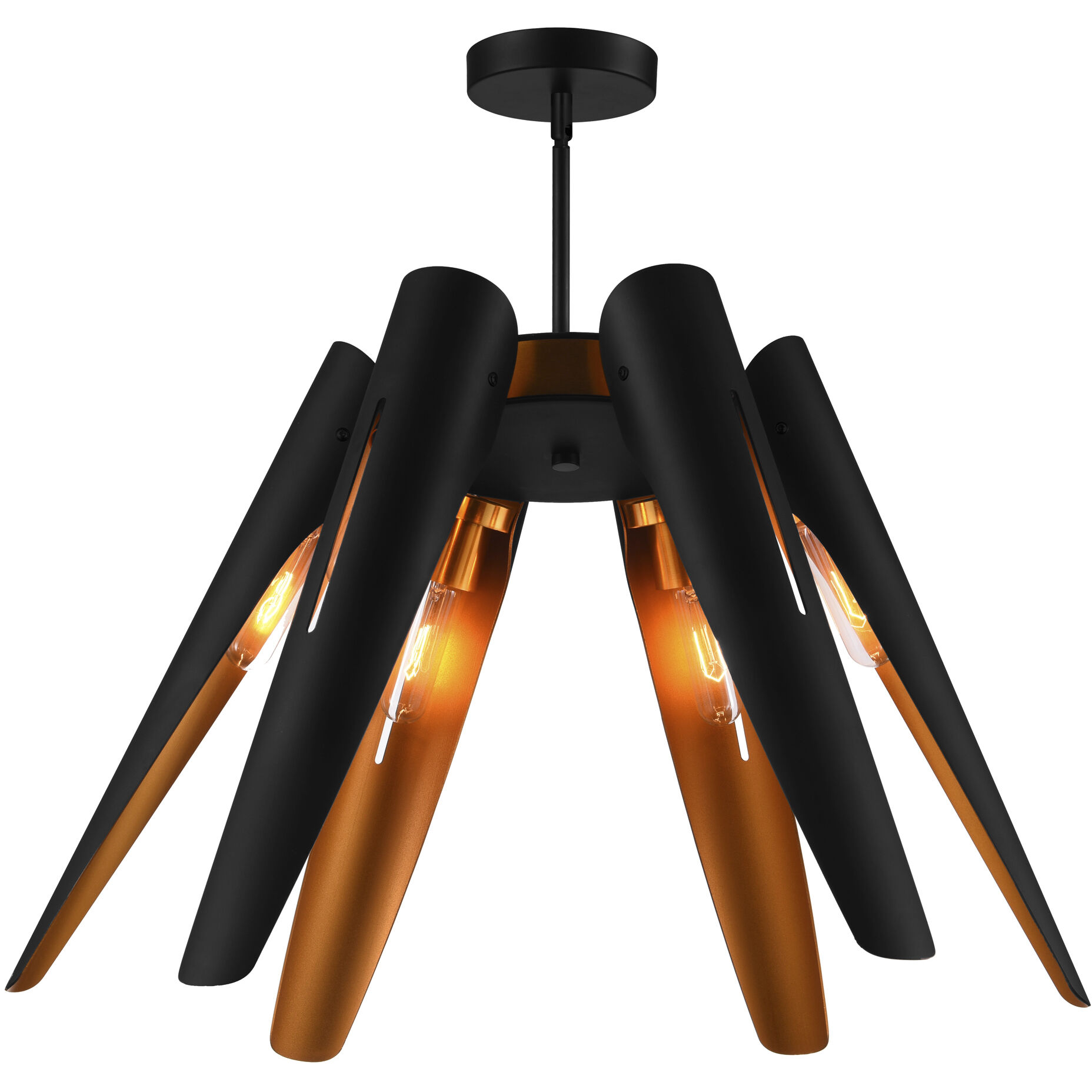 Amar 6 Light 43 inch Matte Black Chandelier Ceiling Light