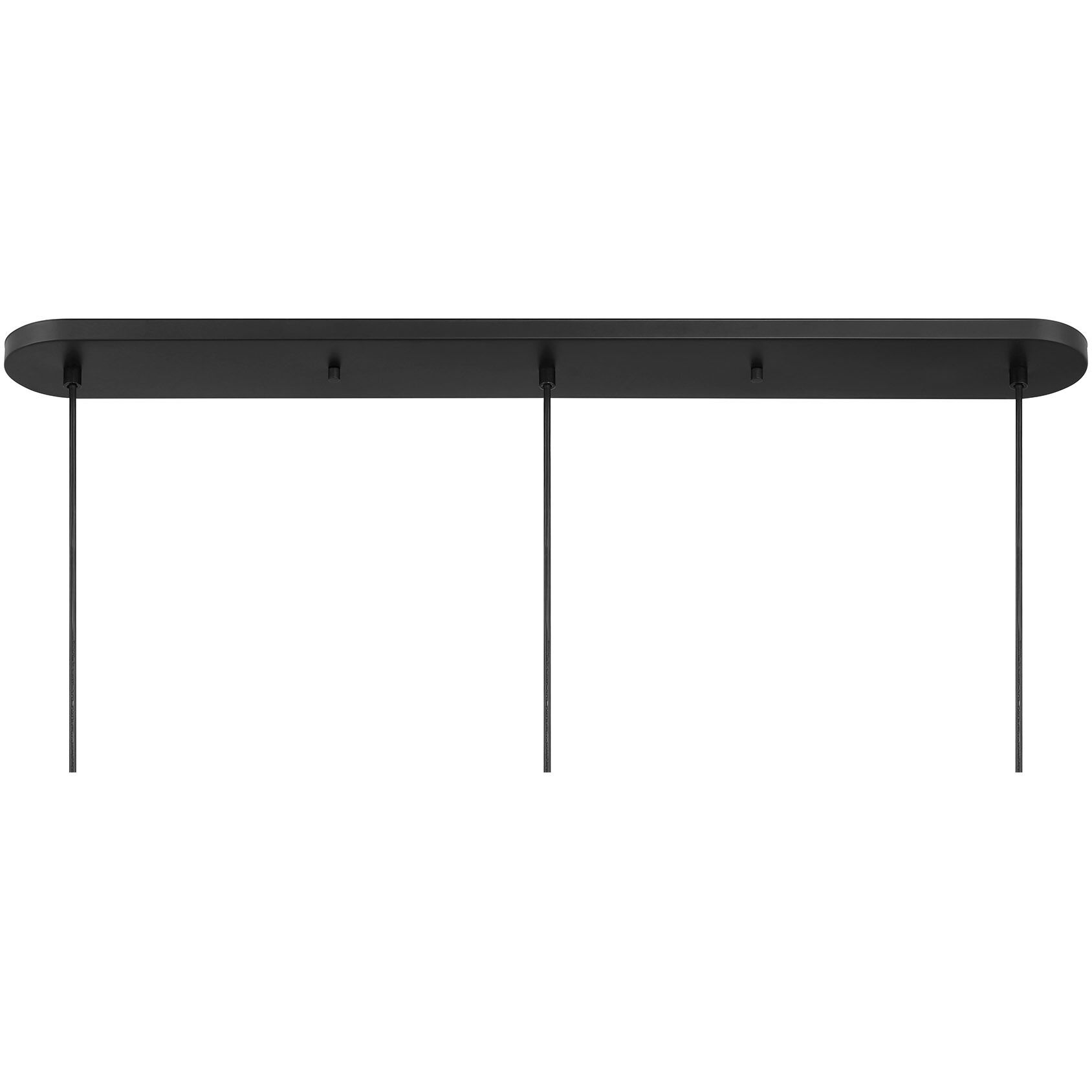 Mid-Century Modern 3 Light 40 inch Matte Black Linear Chandelier Ceiling Light