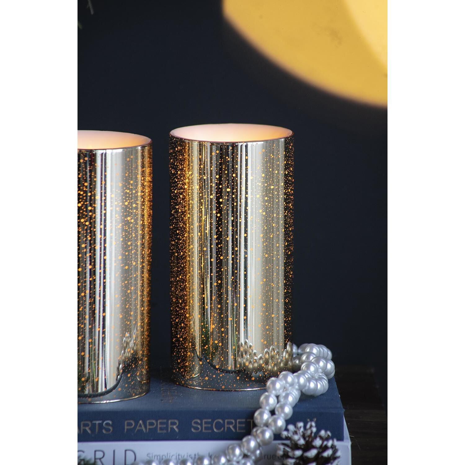 Speckled 8 X 4 inch LED Candle