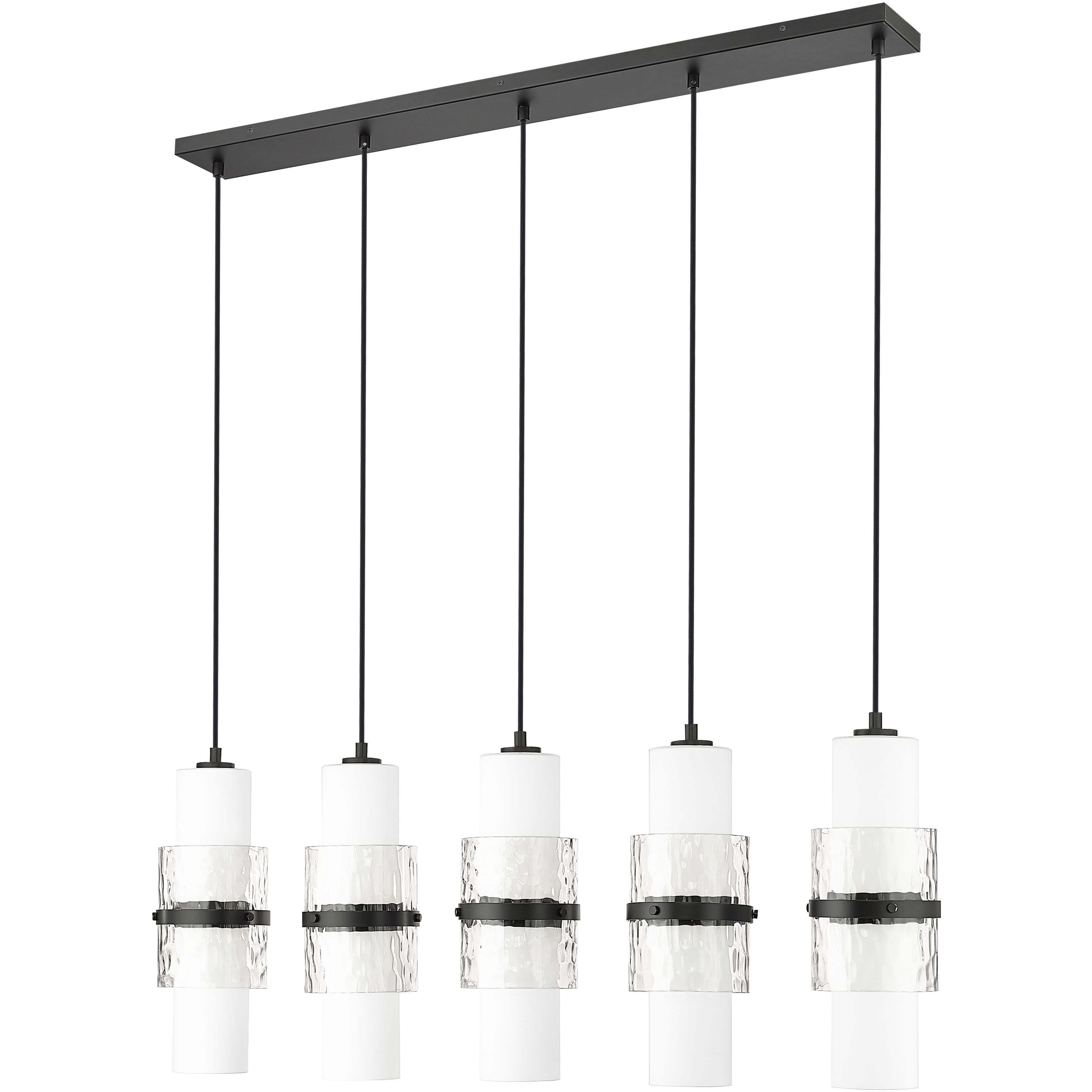 Cayden 5 Light 42 inch Matte Black Linear Chandelier Ceiling Light