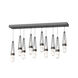 Link 10 Light 44.5 inch Black Pendant Ceiling Light in Clear with White Threading, Standard Pipe