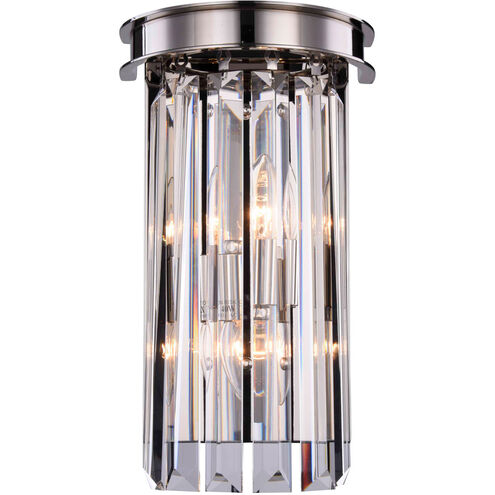 Sydney 2 Light 8 inch Polished Nickel Wall Sconce Wall Light in Clear, Urban Classic