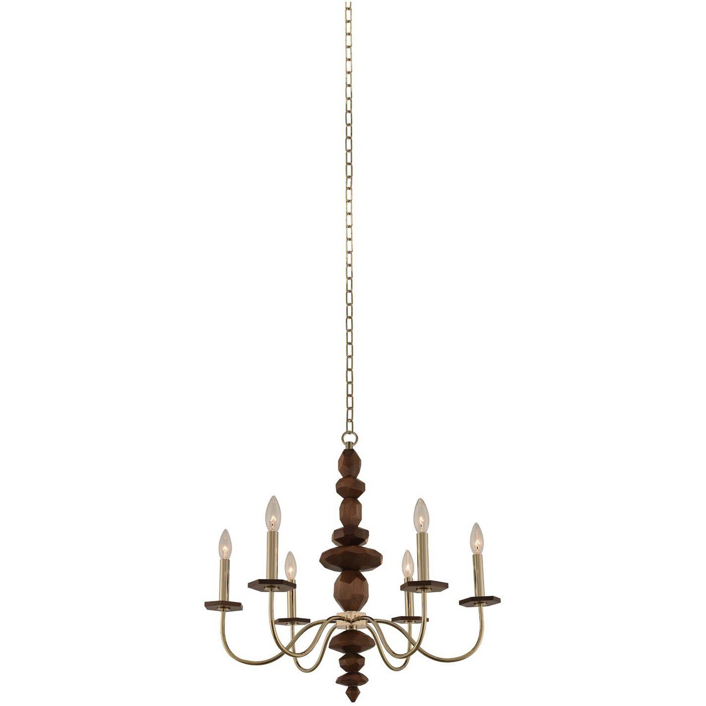 Lassen 6 Light 26 inch Champagne Gold Chandelier Ceiling Light