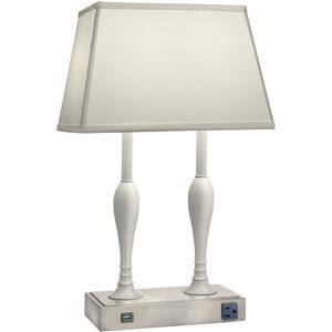 Ellie 22 inch Gloss White and Satin Nickel Desk Lamp Portable Light