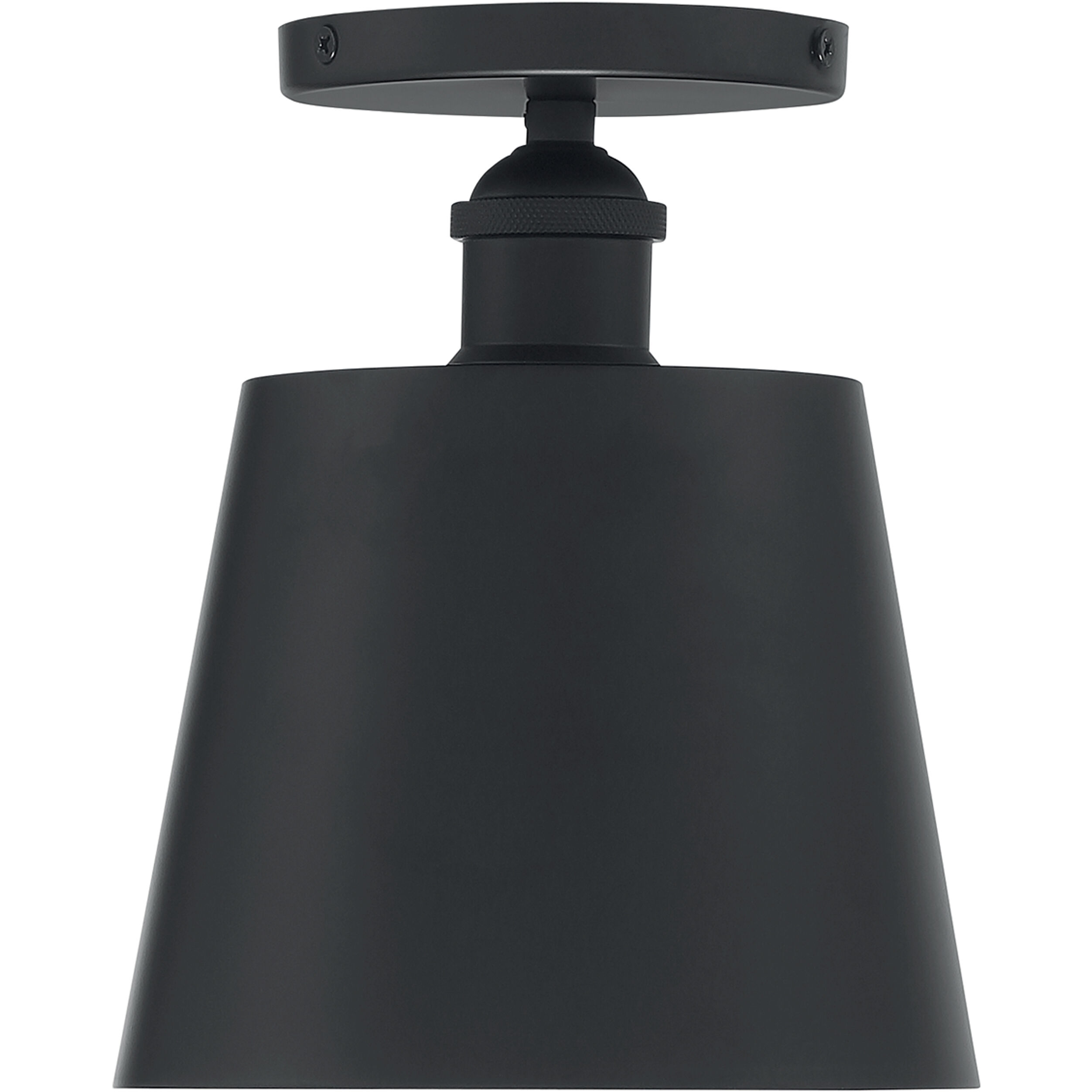 Motif 1 Light 7 inch Black and Gold Accents Semi Flush Mount Fixture Ceiling Light