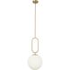 Simone 1 Light 12 inch Aged Brass Pendant Ceiling Light