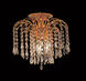 Falls 3 Light 12 inch Gold Flush Mount Ceiling Light in Royal Cut