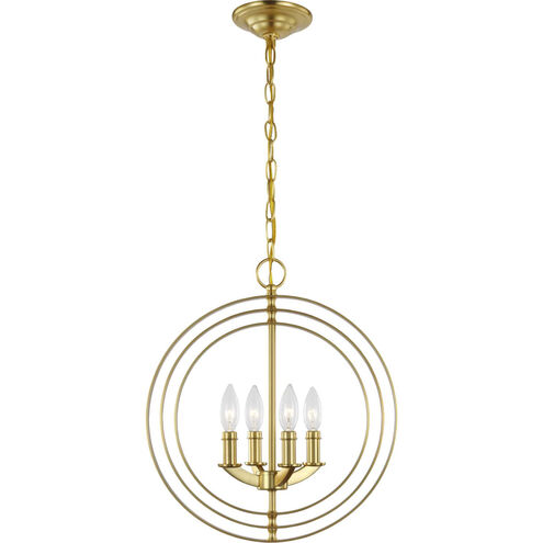Equinox 4 Light 16 inch Satin Brass Pendant Ceiling Light
