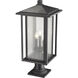 Aspen 3 Light 24.5 inch Black Outdoor Pier Mounted Fixture