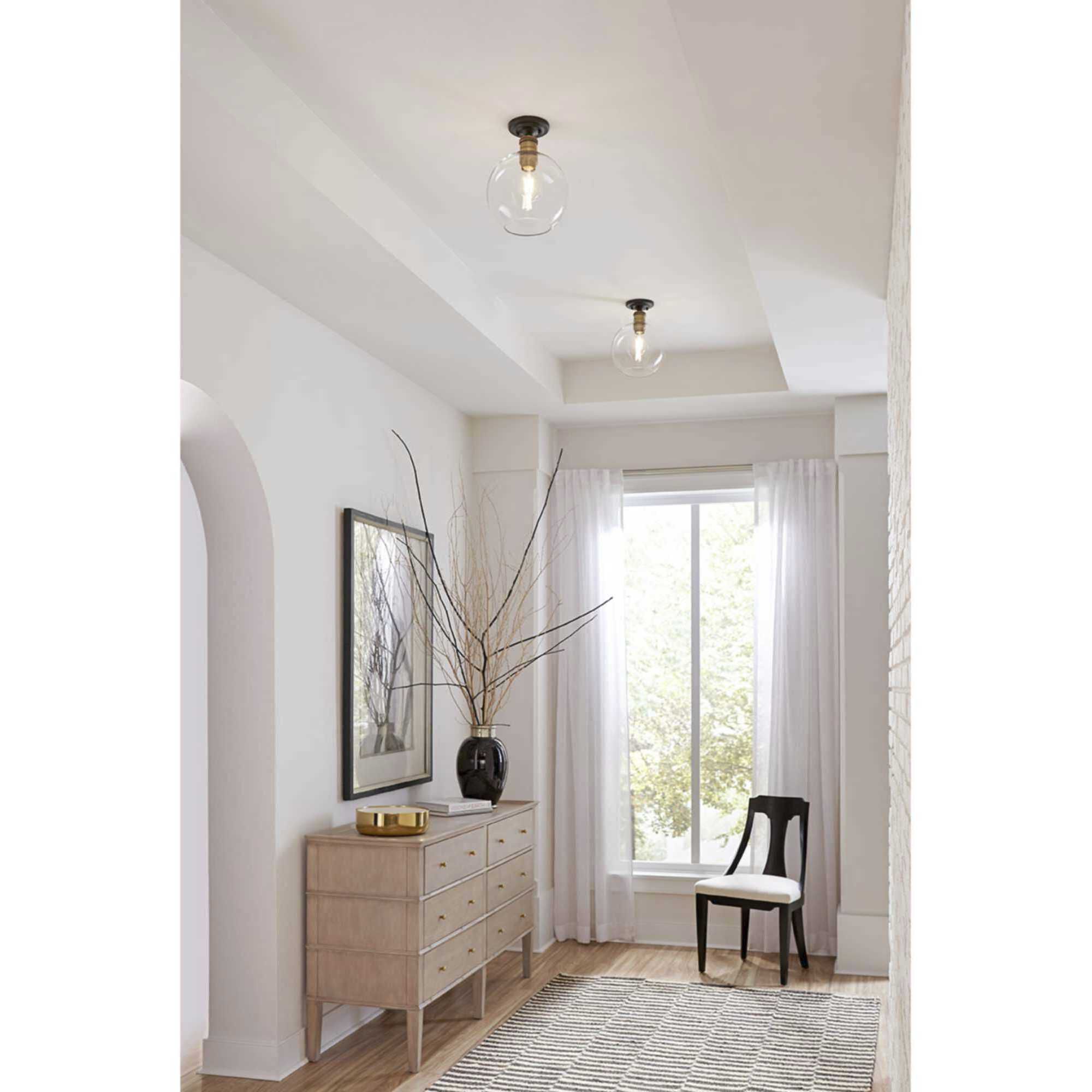 Hansford 1 Light 10 inch Antique Bronze Flush Mount Ceiling Light in Antique Bronze and Vintage Brass