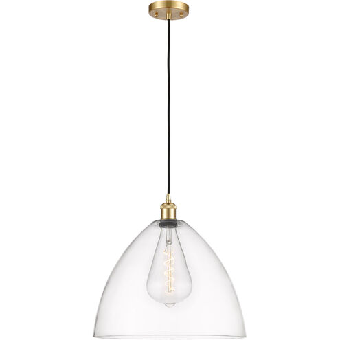 Ballston Dome 1 Light 16 inch Satin Gold Pendant Ceiling Light