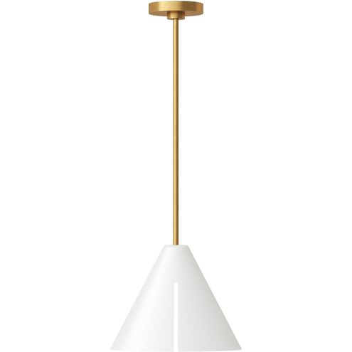 Kelly by Kelly Wearstler Cambre 1 Light 6 inch Matte White and Burnished Brass Pendant Ceiling Light in Matte White / Burnished Brass
