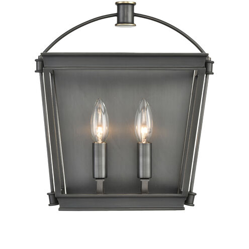 Manor 2 Light 12 inch Urban Bronze Semi-Flush Mount Ceiling Light