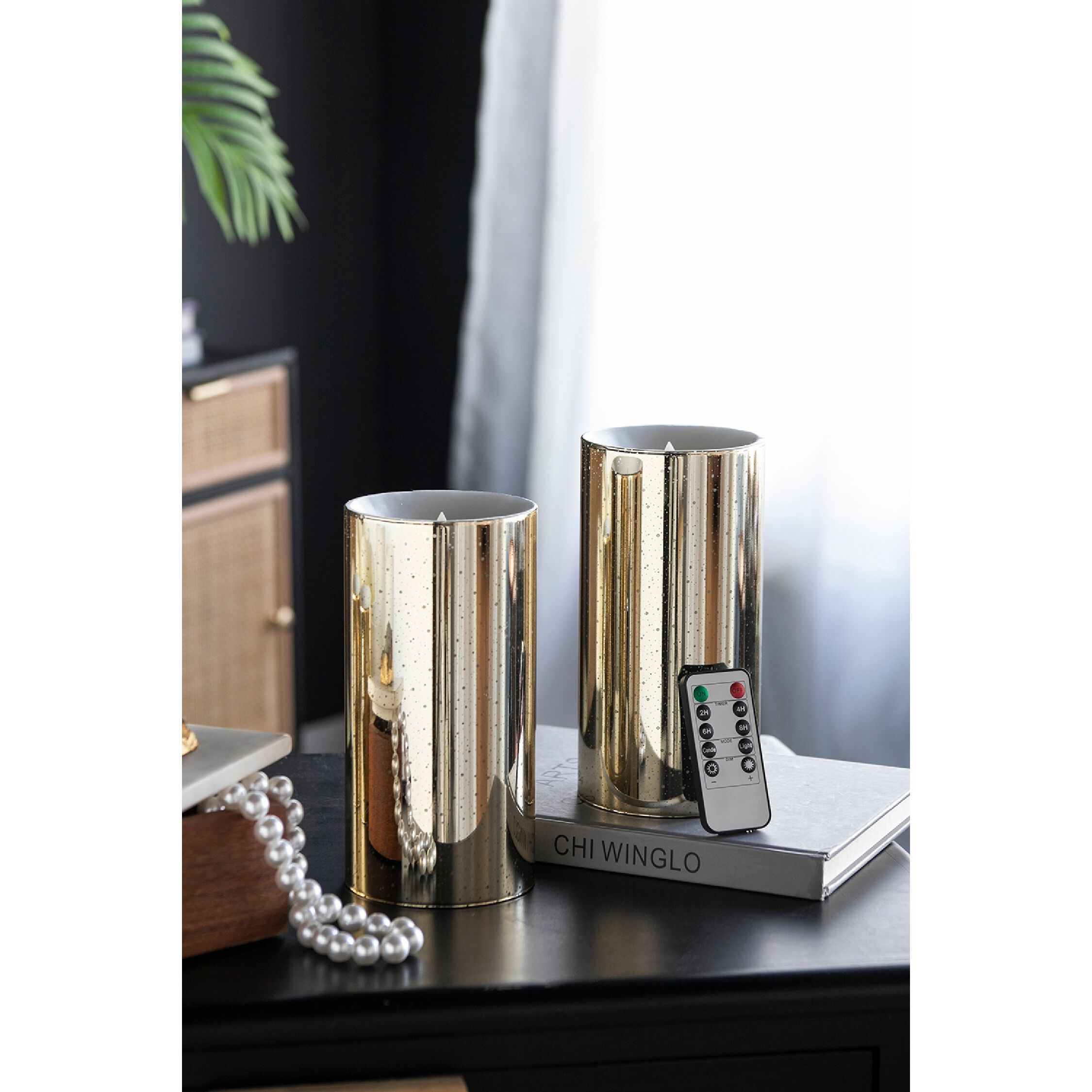 Speckled 8 X 4 inch LED Candle