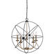 Madison 5 Light 25 inch Black And Gold Chandelier Ceiling Light