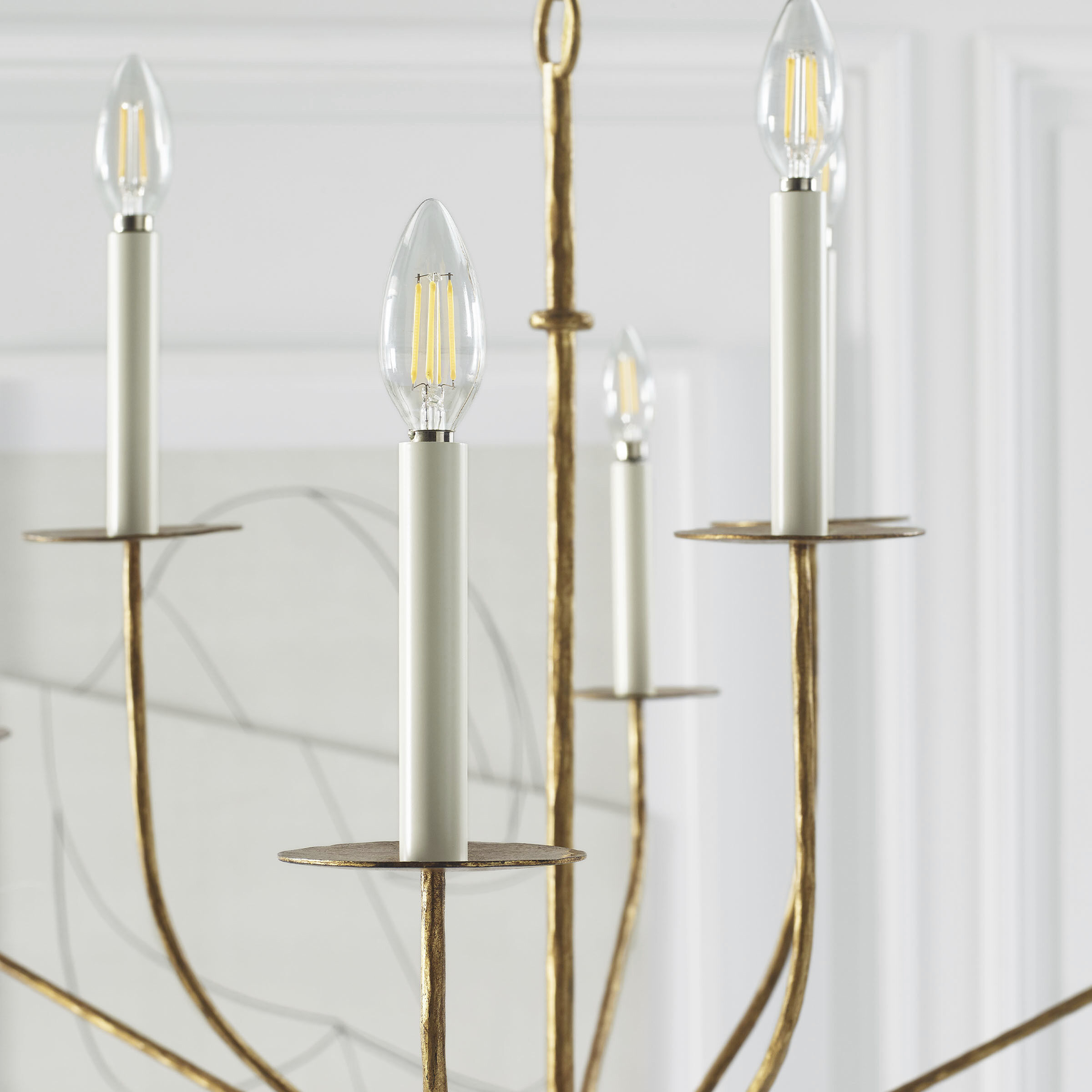 Ian K. Fowler Belfair LED 36.25 inch Gilded Iron Two-Tier Chandelier Ceiling Light, Large