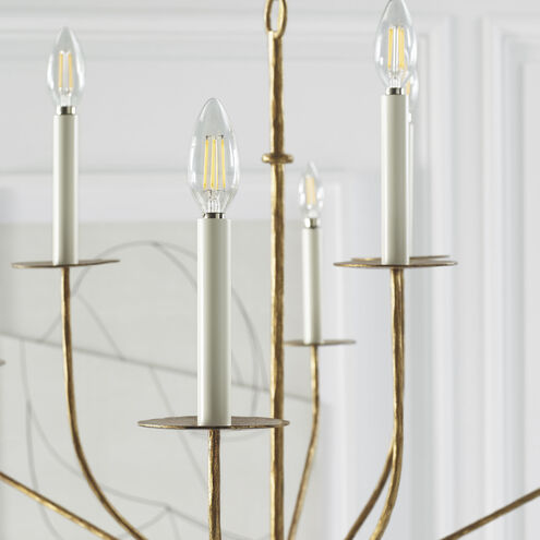 Ian K. Fowler Belfair LED 36.25 inch Gilded Iron Two-Tier Chandelier Ceiling Light, Large