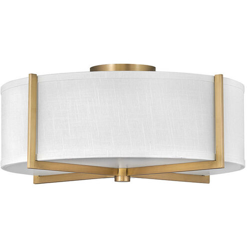 Galerie Axis 3 Light 19.5 inch Heritage Brass Indoor Semi-Flush Mount Ceiling Light