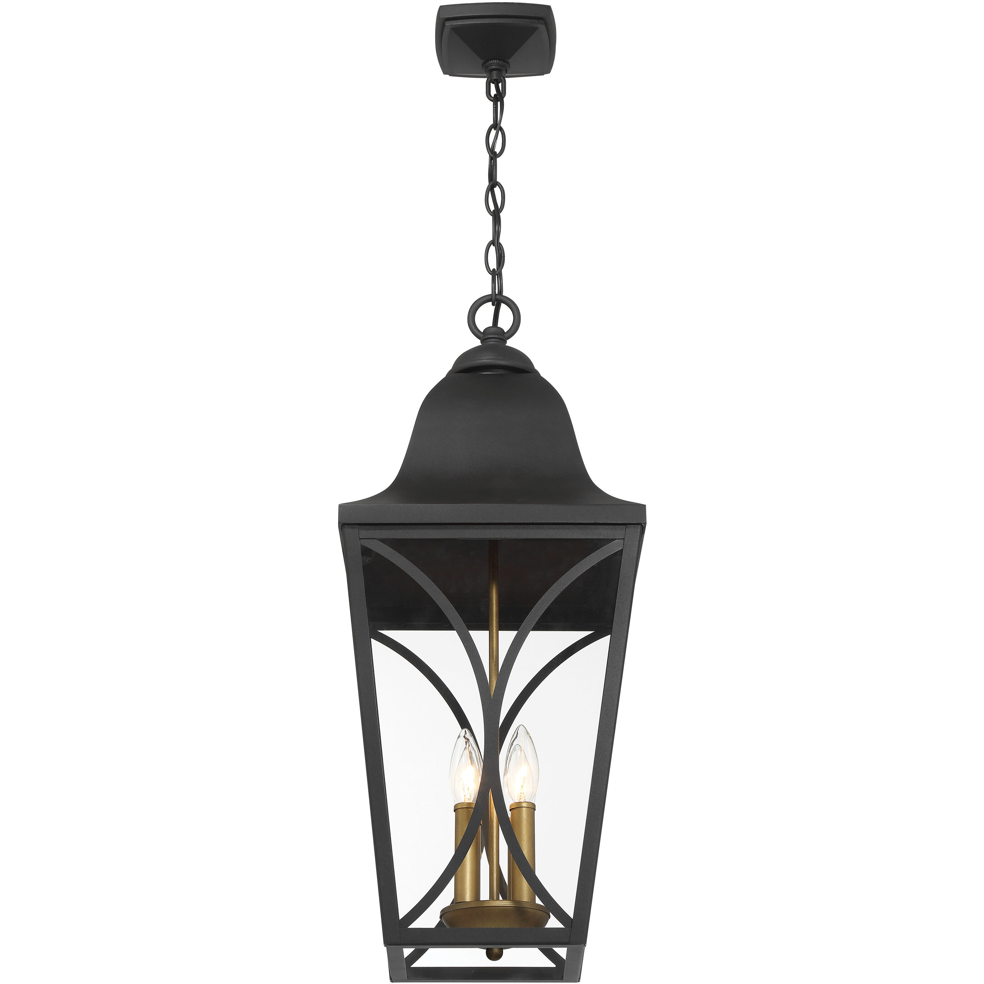 Cardigan 3 Light 11 inch Sand Coal and Olden Brass Outdoor Pendant, Great Outdoors