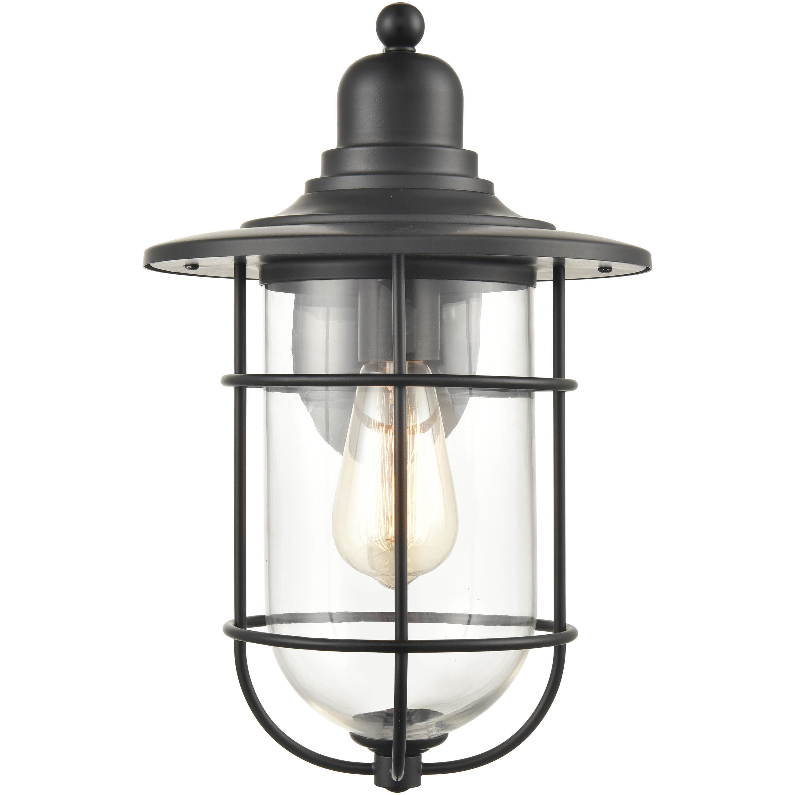 Milltown 1 Light 13.75 inch Powder Coated Black Outdoor Wall Sconce