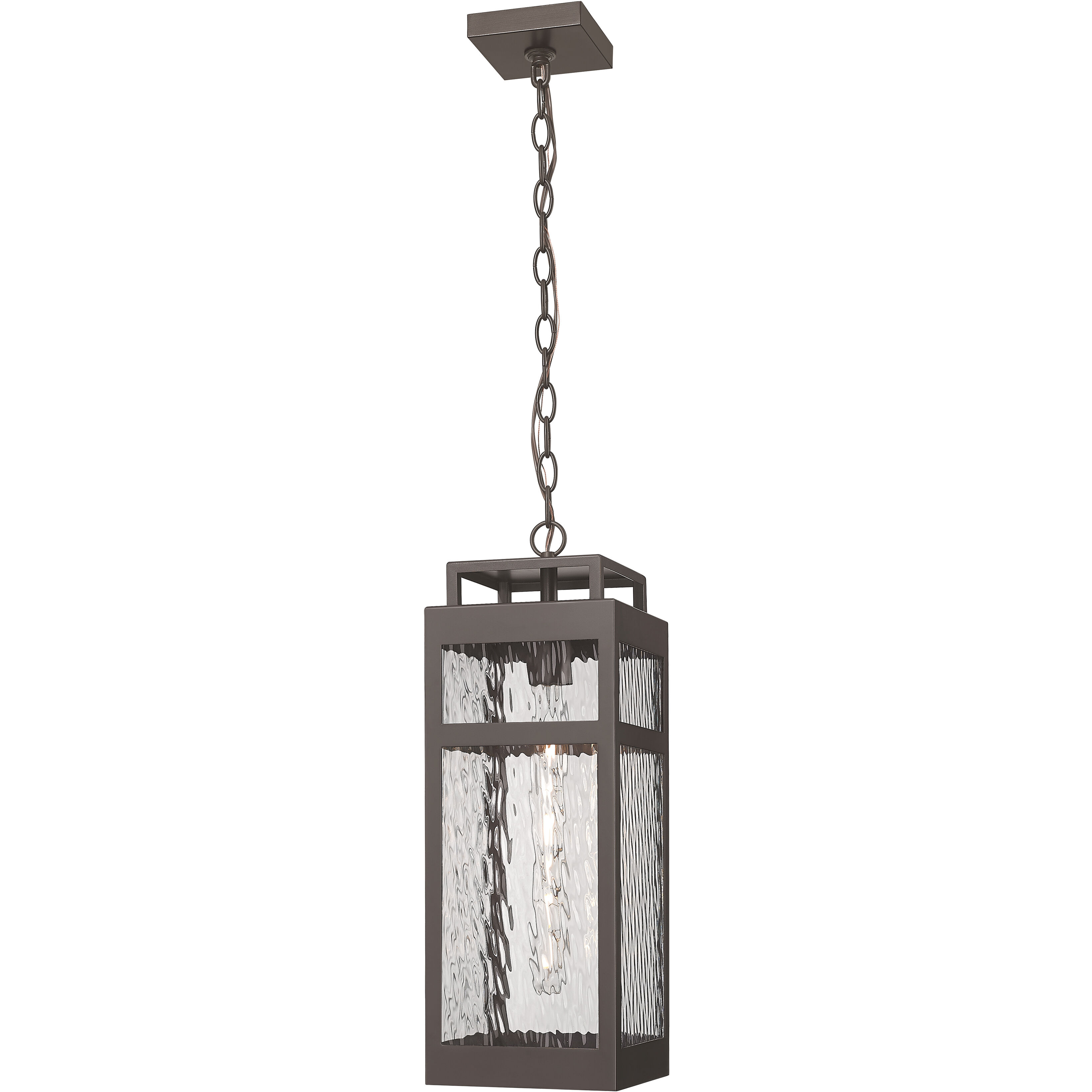 Ridgeway 1 Light 6.75 inch Bronze Outdoor Pendant in Waterglass