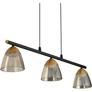 Roma Series 36 inch Black/Gold Linear Chandelier Ceiling Light, Artisan Collection