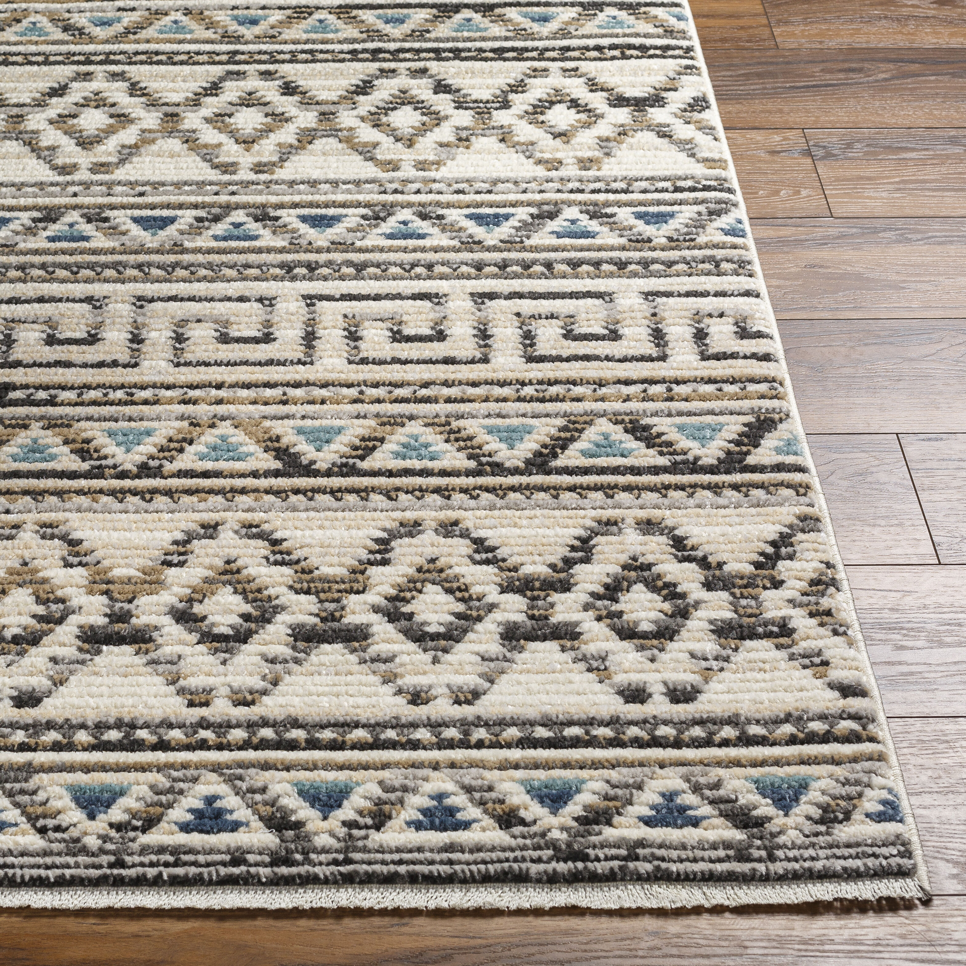 Calico 91 X 63 inch Light Grey Rug, Rectangle