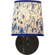 Alora Mood Scout 1 Light 6 inch Matte Black and Blue Linen Wall/Vanity Light Wall Light