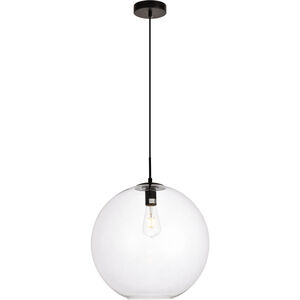 Placido 1 Light 16 inch Black and Clear Pendant Ceiling Light