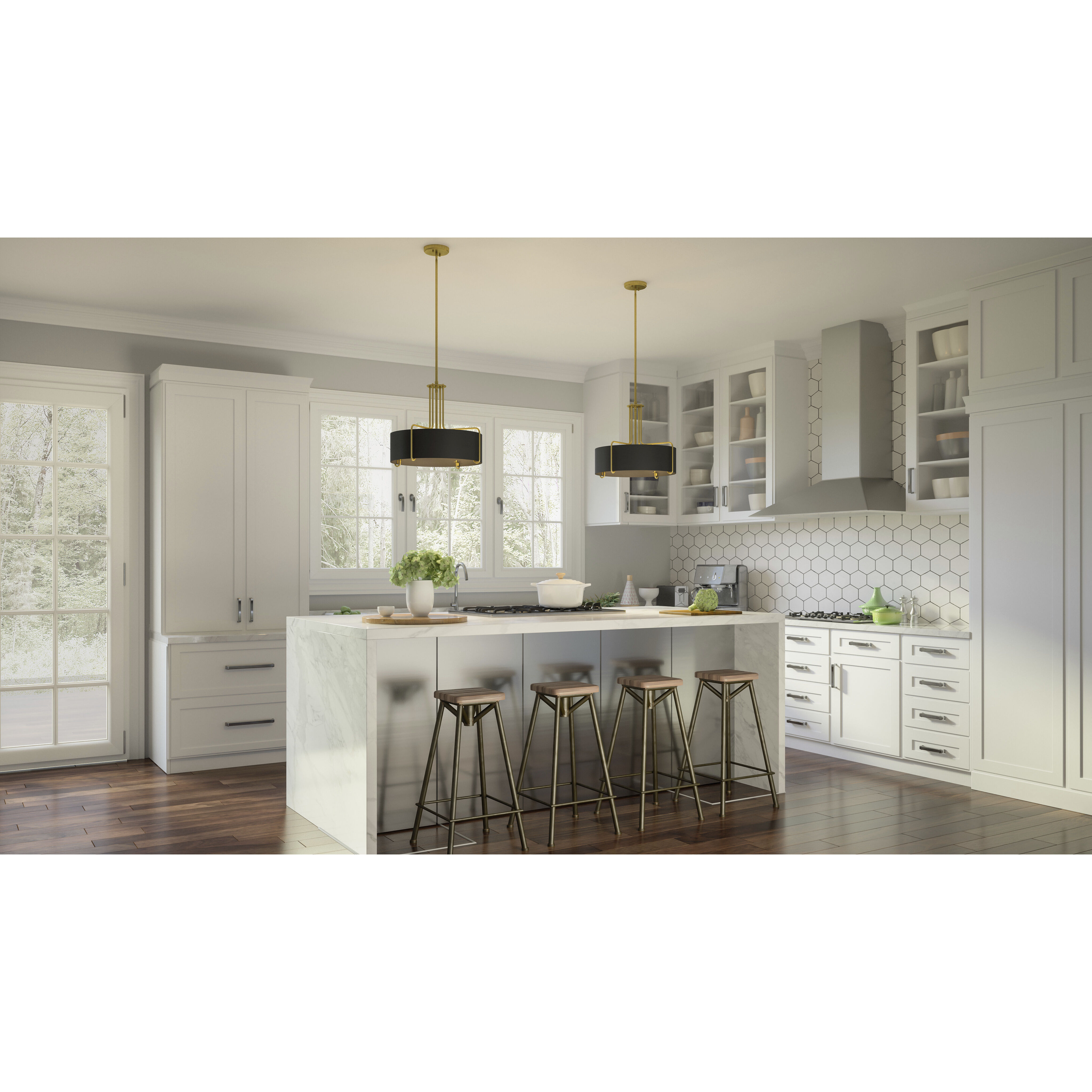 Hanley 4 Light 20 inch Aged Brass Pendant Ceiling Light