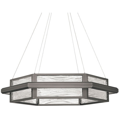 Atlantis LED 24.25 inch Antique Nickel Chandelier Ceiling Light in 28in.