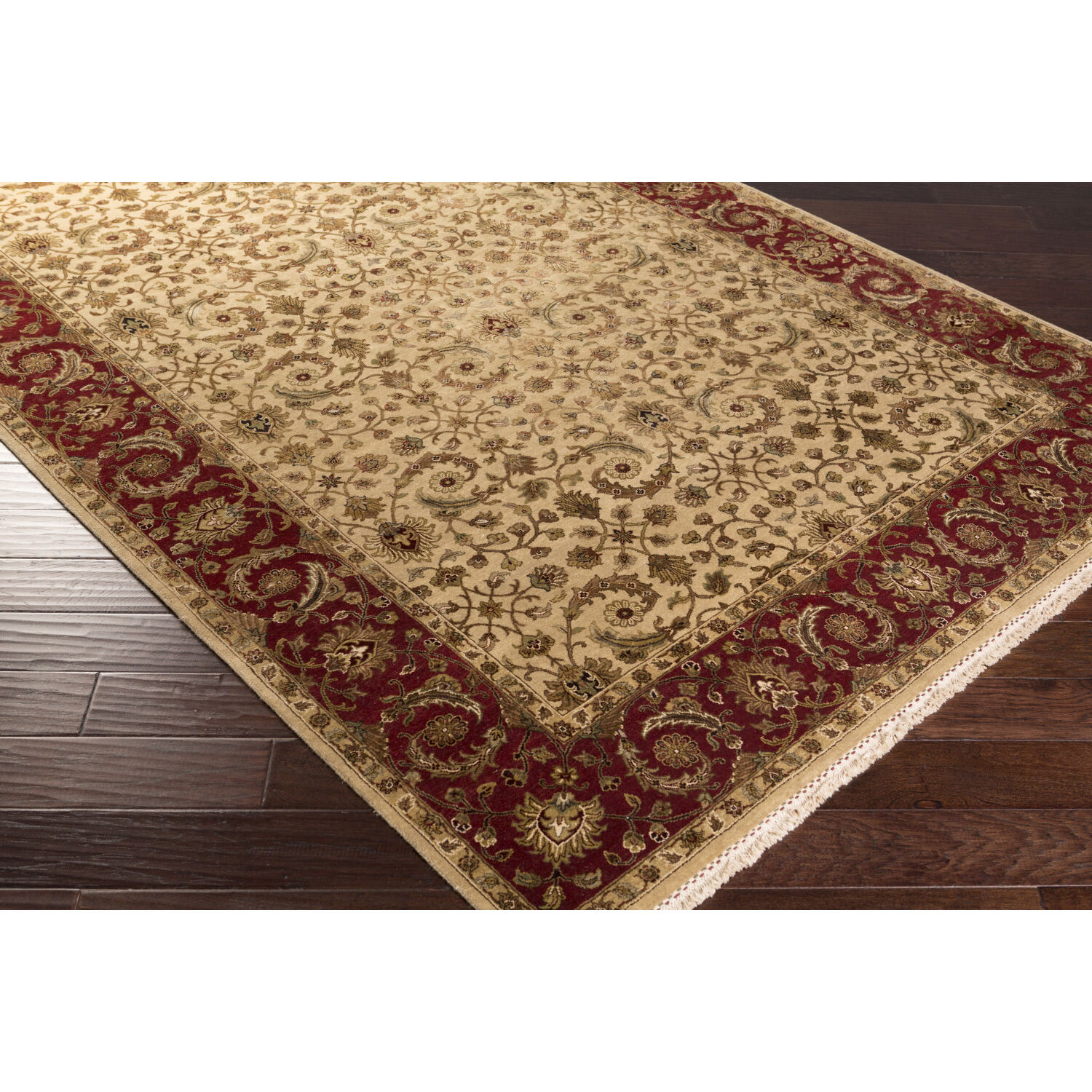 Elizabeth 36 X 24 inch Tan / Dark Brown / Olive / Light Olive / Black Handmade Rug