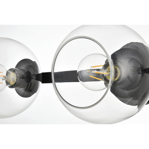 Rogelio 3 Light 27 inch Black Bath Sconce Wall Light