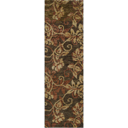 Scarborough 96 X 30 inch Dark Brown, Camel, Rust Rug
