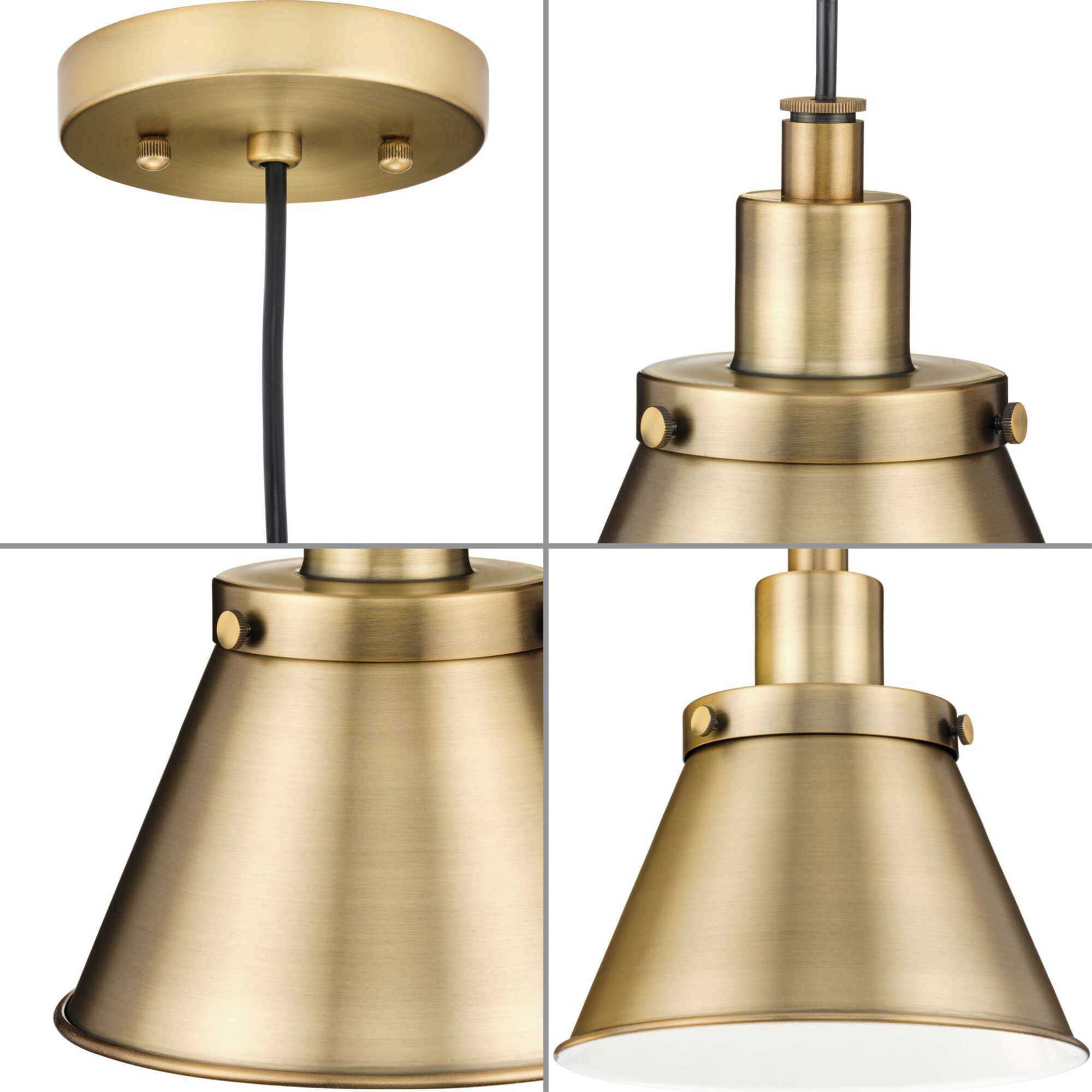 Hinton 1 Light 8.25 inch Vintage Brass Mini-Pendant Ceiling Light