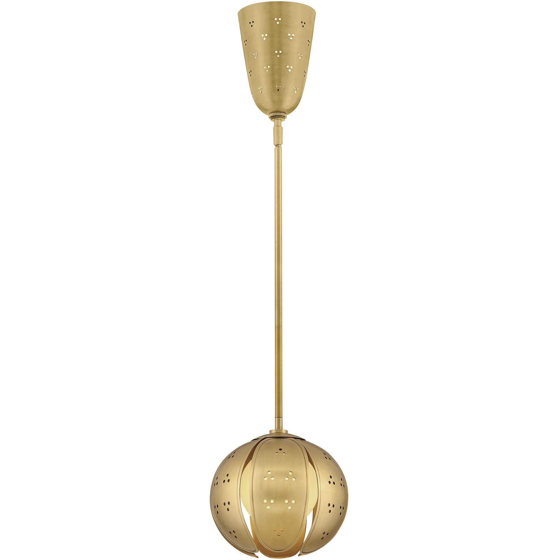 Anthos Pendant Ceiling Light in Unlacquered Brass