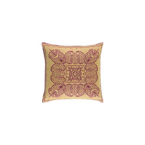 Indira 20 X 20 inch Bright Pink and Lime Throw Pillow