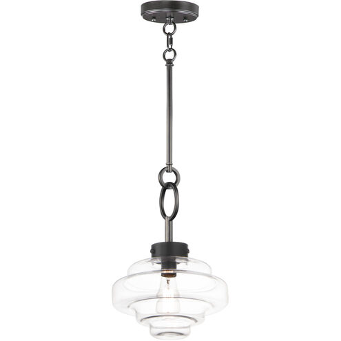 Harbor 1 Light 12 inch Black Single Pendant Ceiling Light