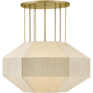 Lisa McDennon Lyla 6 Light 32.25 inch Lacquered Brass Chandelier Ceiling Light, Drum