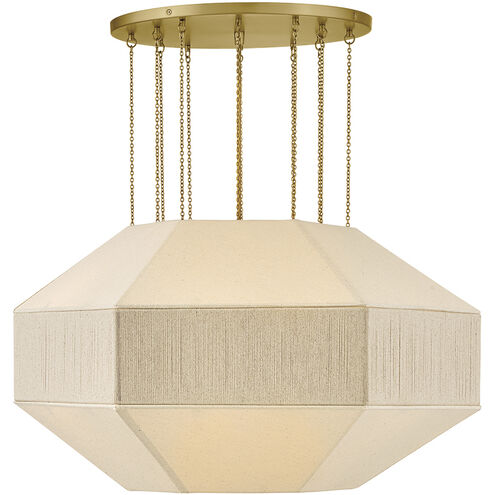 Lisa McDennon Lyla 6 Light 32.25 inch Lacquered Brass Chandelier Ceiling Light, Drum