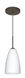 Riva 1 Light Bronze Pendant Ceiling Light in Opal Matte Glass, Incandescent