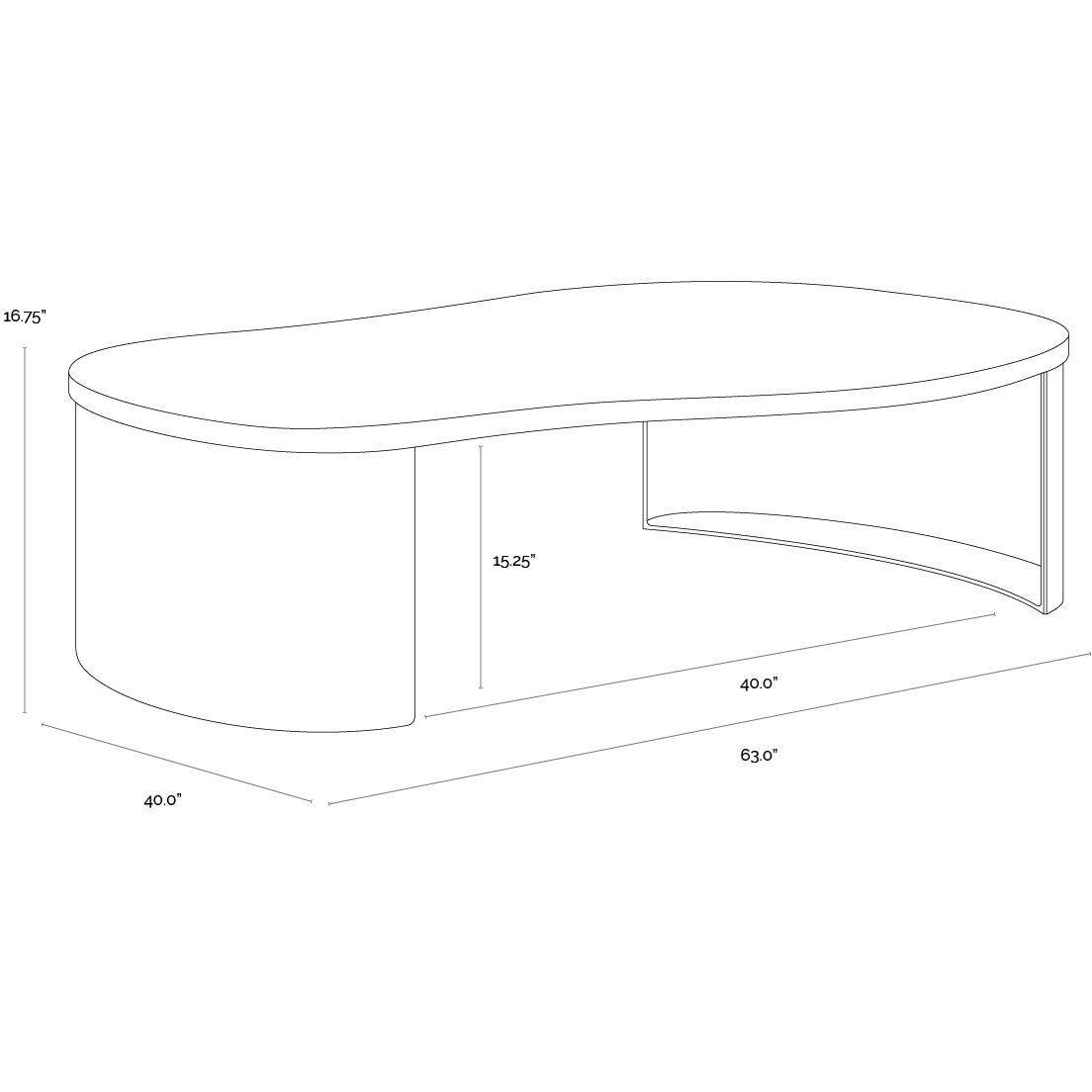 Nafisa 63 X 40 inch Cream / Antique Bronze Coffee Table