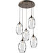 Ellisse 5 Light Flat Bronze Chandelier Ceiling Light, Round Multi-Port