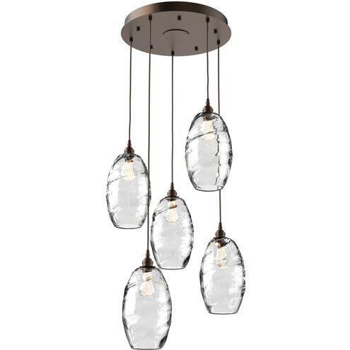 Ellisse 5 Light Flat Bronze Chandelier Ceiling Light, Round Multi-Port