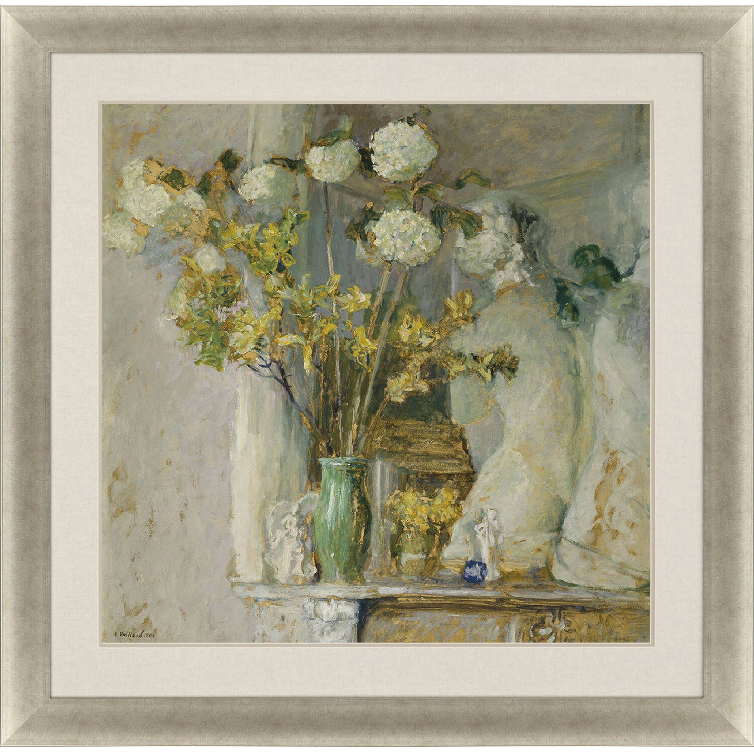 Florals Green and Multi and Neutral and Yellow Framed Art