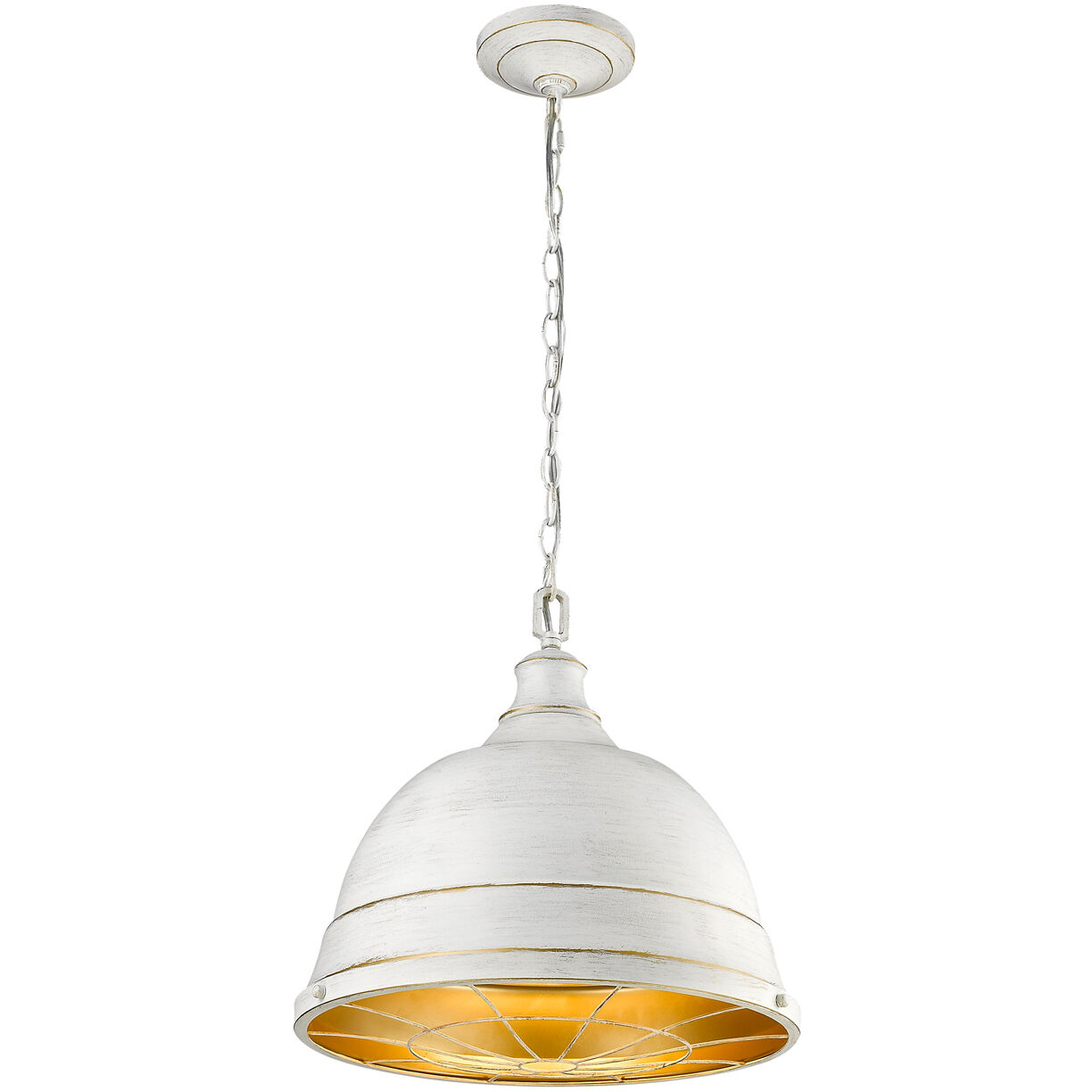 Bartlett Pendant Ceiling Light in French White, Large